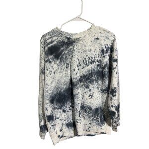 Lululemon Tie-Dye Sweatshirt Women's Oversized Fit Blue & White Cotton Blend Cas